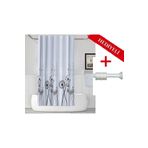 Tropik Home Karahindiba Banyo Perdesi Askı Hediyeli 180x200cm Tek Kanat Duş Perdesi, Renkli Banyo Duş Perdesi