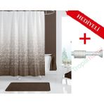 Tropik Home Kare Banyo Perdesi Askı Hediyeli 180X200CM Tek Kanat Duş Perdesi, Renkli Kare Desenbanyo Duş Perdesi - 180 x 200 cm - Kahverengi