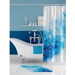 Tropik Home Mavi Banyo Perdesi-180x00 Cm Dijital Baskı Duş Perdesi