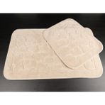 Tropik Home Mera Kaymaz Taban 2'li Pamuklu Banyo Paspası Yıkanabilir 60X100 50X60CM Banyo Halısı Bej