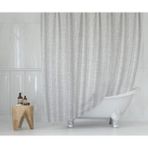 Tropik Home Mermer Desen Banyo Perdesi, Tek Kanat Duş Perdesi-Beyaz Duş Perdesi 12 Adet C Halkalı Perde - 180 x 200 cm - Açık Gri