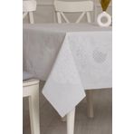 Tropik Home Pano Lace Pamuklu Masa Örtüsü 8 Kişilik 150x220 Cm Masa Örtüsü Gri