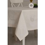 Tropik Home Pano Lace Pamuklu Masa Örtüsü 8 Kişilik 150x220 Cm Masa Örtüsü Krem