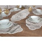 Tropik Home Tropikhome Amerikan Servis Supla ve Runner Seti 6 Kişilik Set Venice Beyaz 7 Parça - 30 x 50 cm