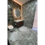 Tropikal Home 2'li Gri Banyo Halısı Peluş Post Halı Klozet Takımı 80x80 Ve 100x100
