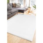 Tropikal Home Lüx Post Peluş Kesme Halı Yolluk Kaymaz Taban Yıkanabilir Pofuduk Beyaz, beyaz 80 x 340