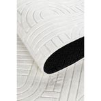 Tropikal Home Modern Desenli Bambu Dokulu Kaymaz Taban Elit Şık Dört Mevsim Yıkanabilir Halı Kesme Yolluk, krem 100 x 470