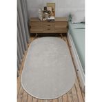 Tropikal Home Post Peluş Yumuşak Oval Halı Tüylü Halı Kaymaz Taban Konforlu Dekoratif Yıkanabilir, gri 100 x 150