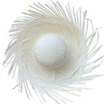 Tropikal Parti Beyaz Hasır Hawaii Şapkası 13X36 cm