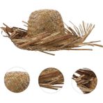 Tropikal Parti Naturel Hasır Hawaii Şapkası 13X36 cm