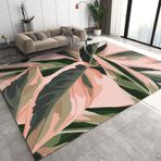 Tropikal Pembe Yeşil Muz Yaprağı Alan Halı Kaymaz İç Mekan Halısı 160x220cm Yumuşak Kolay Temizlenebilir Aile Oturma Odası Yatak Odası Balkon için.