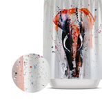 Tropikhome Dijital Baskılı Banyo Perdeleri Yüksek Kaliteli Polyester Kumaş Banyo Perdesi Fil Desen Duş Perdesi Solmaz Su Geçirmez Duş Perdeleri, Duş Perde Seti 12 C Halka Hediyeli Küvet Perdeleri-Banyo Duş Perde