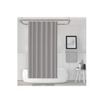 Tropikhome Duş Perdesi Çift Kanat 2x120x200cm Gri Renk Banyo Perdesi 16 Adet C Halka Hediyeli