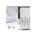 Tropikhome Funda Desen Banyo Perdesi Askı 180x200cm Tek Kanat Duş Perdesi L Boru