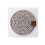 Tropikhome Hasır Bardak Altlığı Tekli 12 cm Dekoratif Fincan, Bardak, Kupa, Mum Altlığı Gri