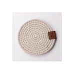 Tropikhome Hasır Bardak Altlığı Tekli 12 Cm Dekoratif Fincan, Bardak, Kupa, Mum Altlığı Krem