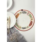 Tropikhome Hasır Supla Dijital Baskı Yaprak Desenli Amerikan Servis Şık Örgü Sunumluk - 32x32 cm