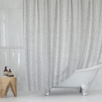 Tropikhome Mermer Desen Banyo Perdesi - Beyaz Çizgili Duş Perdesi, 180x200 cm Tek Kanat Banyo Duş Perdesi - Lüx Küvet Perdesi - Su Geçirmez Kumaş Perde
