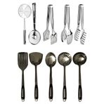 Trouvaille 10 Parça Sunum Hazırlama Servis, Kevgir, Makarna Maşası, Pasta Maşası, Salata Maşası Mutfak Seti