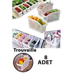Trouvaille 8adet Buzdolabı Içi Düzenleyici Sebze Meyve Sepeti Mutfak Banyo Tezgah Altı Üstü Dolap Içi Organizer