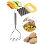 Trouvaille Metal Patates Ezici + Tırtıklı Patates Dilimleyici