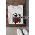TROVE Unısex Kadın Erkek Nfl Amerikan Futbolu Canton Baskılı Siyah Beyaz % 100 Pamuk Tasarım T-shirt NFLAMERİKAN