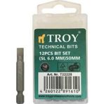 Troy 22228 Bits Uç Seti (Düz 6, 0X50 mm, 12Adet)