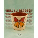 Troy Naturals Seramik Bell Su Bardağı - Beyaz - Kırmızı - Sarı