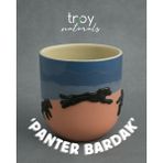 Troy Naturals Seramik Panter Bardak - Mavi - Kahverengi