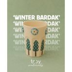 Troy Naturals Seramik Winter Bardak - Beyaz - Açık Mavi