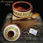 Troyan 1868 el boyaması sırlı ve doğal, Retro Collection 3-4 kişilik toprak güveç tencere