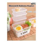 troykar 6'lı 1 Lt Eko Sızdırmaz Kapaklı Saklama Kabı Mikrodalga & Derin Dondurucu Buzluk Düzenleyici