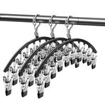 Trrcylp 3 Paket Metal Klipsli Pantolon Askısı, Dolap için Legging Organizatör, 30 Klipsli Askılar Yerden Tasarruflu Dolap Organizatörleri Çok Klipsli Askı Siyah (Rüzgar Geçirmez Kanca)