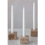Trrten Mermer Şamdan Mumluk 4Lü Set Silver