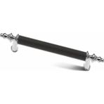Trs Alüminyum Asos Boru Kulp Lüks Modern Dolap Mutfak Çekmece Vestiyer Kulp - 224 mm - Siyah - Krom