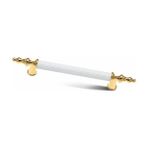 TRS Mobaks Trs Alüminyum Asos Boru Kulp Lüks Modern Dolap Mutfak Çekmece Vestiyer Kulp - Altın - Beyaz - 192 mm