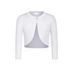 trudge Kız çocukları için payetli örgü ceket Basic Bolero çocuk simli uzun kollu omuz ceketi Bolero ceket kısa komünyon elbisesi vaftiz elbisesi beyaz/siyah/pembe, beyaz 1, 140