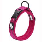 TRUE LOVE Köpek Tasması Yansıtıcı Premium Duraflex Toka, Yüksek Dereceli Naylon Dokuma Şok Yok Temel Yaka TLC5011 (Fuşya, XL)