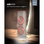 Truebo AirWind - Masaüstü Buhar Püskürtmeli Taşınabilir Şarjlı Led Işıklı Çift Fanlı Vantilatör - Beyaz