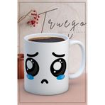 Truego Ağlayan Emoji Baskılı Porselen Kupa