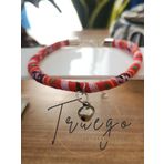 Truego Zilli Kedi Köpek Boyun Tasması Bohem Kedi Kolyesi - Kırmızı