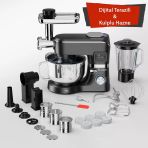 Trumio Sm1503bmlf 6.2 L, Çok İşlevli Kıyma Çekme Hamur Mayalama Blender Makinesi (Dijital Terazili-Gri)