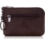 Trusador Milano Kahverengi Fermuarlı Mini Boy Kese Cüzdan Unisex Hakiki Deri Rfid Korumalı Erkek Kadın Anahtarlık Kartlık Bozuk Paralık Cüzdan Hediye - 00Kahverengi