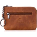 Trusador Milano Taba Fermuarlı Mini Boy Kese Cüzdan Unisex Hakiki Deri Rfid Korumalı Erkek Kadın Anahtarlık Kartlık Bozuk Paralık Cüzdan Hediye - Taba - Taba