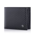 TRUSADOR Savona Klasik Erkek Cüzdanı Deri Bifold RFID Cüzdan Erkek Hediye Kutusu, Karbon, Klasik