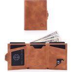 Trusador Verona Taba Fermuarlı Unisex Hakiki Deri Rfid Korumalı Minimalist Bozuk Paralık Cepli Erkek Kadın Mini Cüzdan Hediyelik