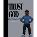 Trust God. Primary Composition Book for Grades K-12. 100 pages with an inspiring message to uplift and motivate, foster hope, and determination. Black ... with primary lines and spacing). Paperback.