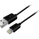 Trust Lightning USB kablosu Apple iPhone için 7, 7 Plus, 6s, 6s Plus, SE, 5S, 5/iPad 4/iPad Mini/iPod Nano 7/iPod 5 G (1 M, Apple sertifikalı) Siyah