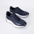 Trust Shoes D4200Y Erkek Sneaker Spor Ayakkabı – Hakiki Deri & Süet Hafif Eva Taban Günlük Kullanım - Lacivert