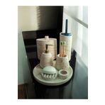 Trust Stone Bej Beton Banyo Seti,tuvalet Fırçası,çöp Kovası,katı,sıvı Sabunluk,sunum Tepsisi,mumluk